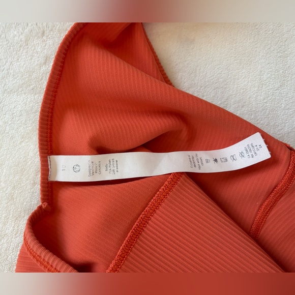 Lululemon Power Pivot Ribbed Tank Top - Size 10 - Oranges - Picture 9 of 9